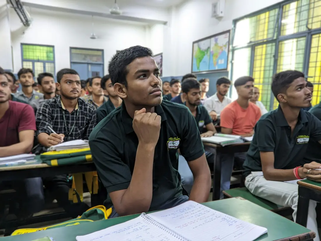 Engineering students attending a classroom session